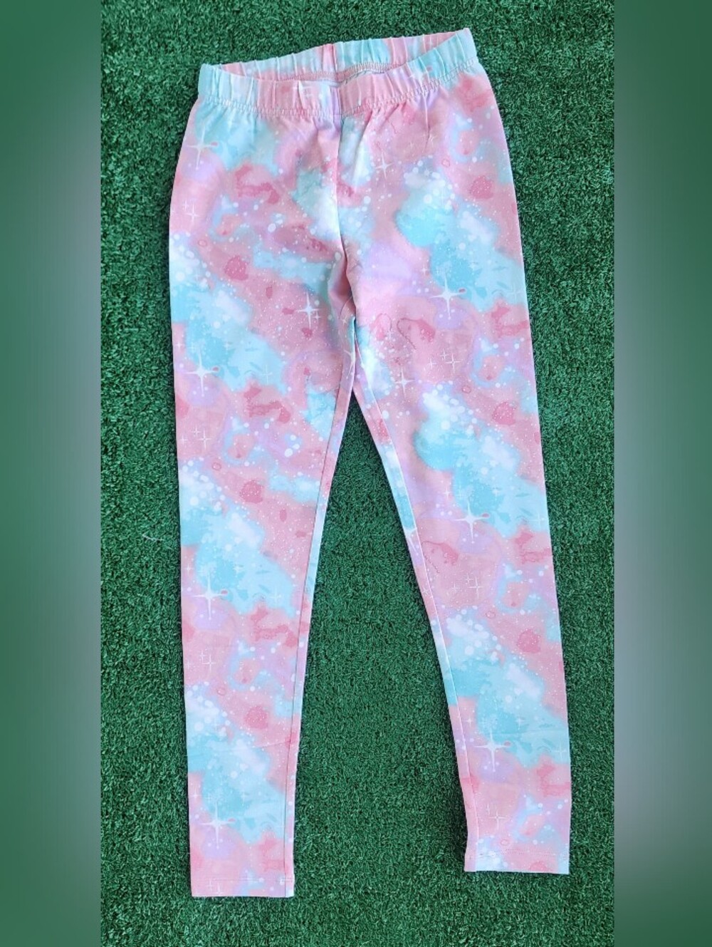 New!!! Land's End Pink and Light Green Outer SpacePrint Cotton Leggings!!!
